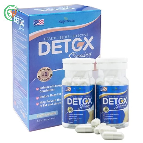 Viên uống giảm cân Supercare Detox Slimming Capsules Supercare hộp 2 lọ x 21 viên